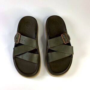 Chaco Townes Slide Midform Sandal in Olive Night Size 9.